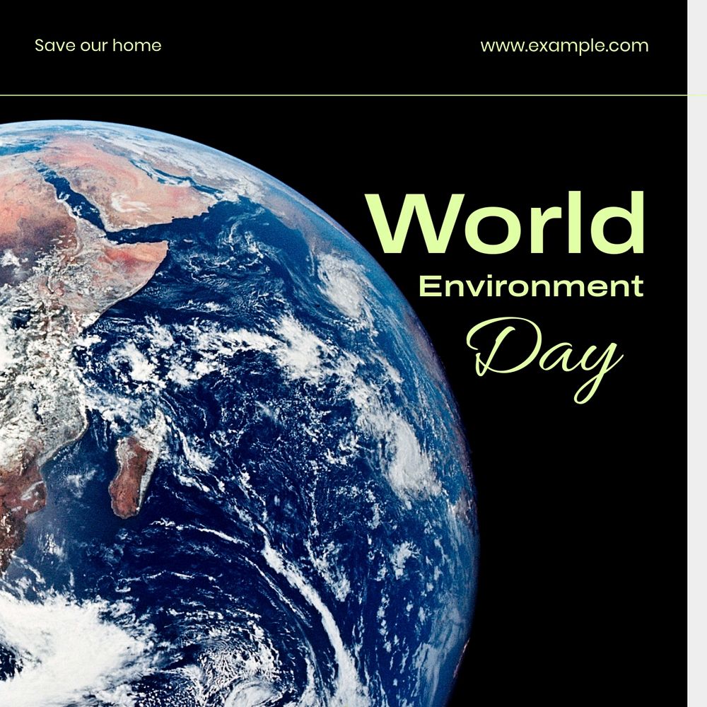 World environment day Instagram post template, editable text