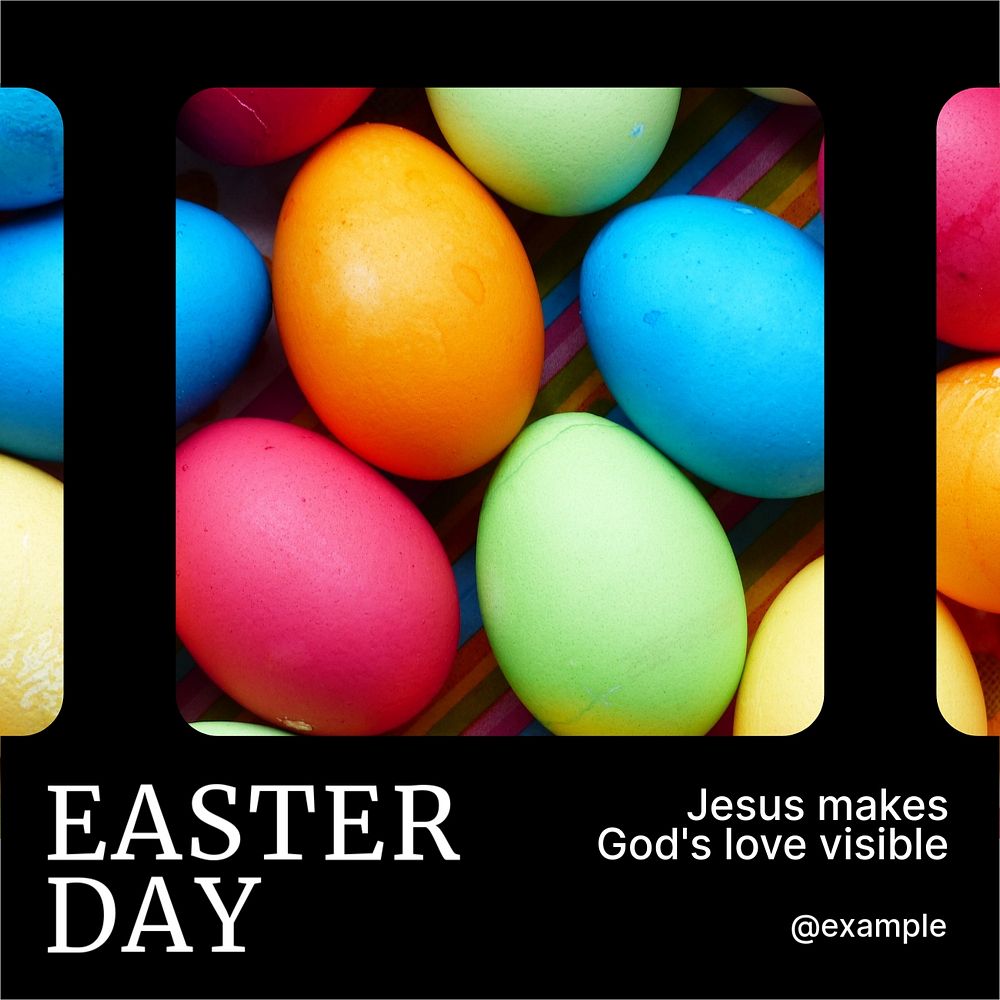 Easter Day Instagram post template, editable text