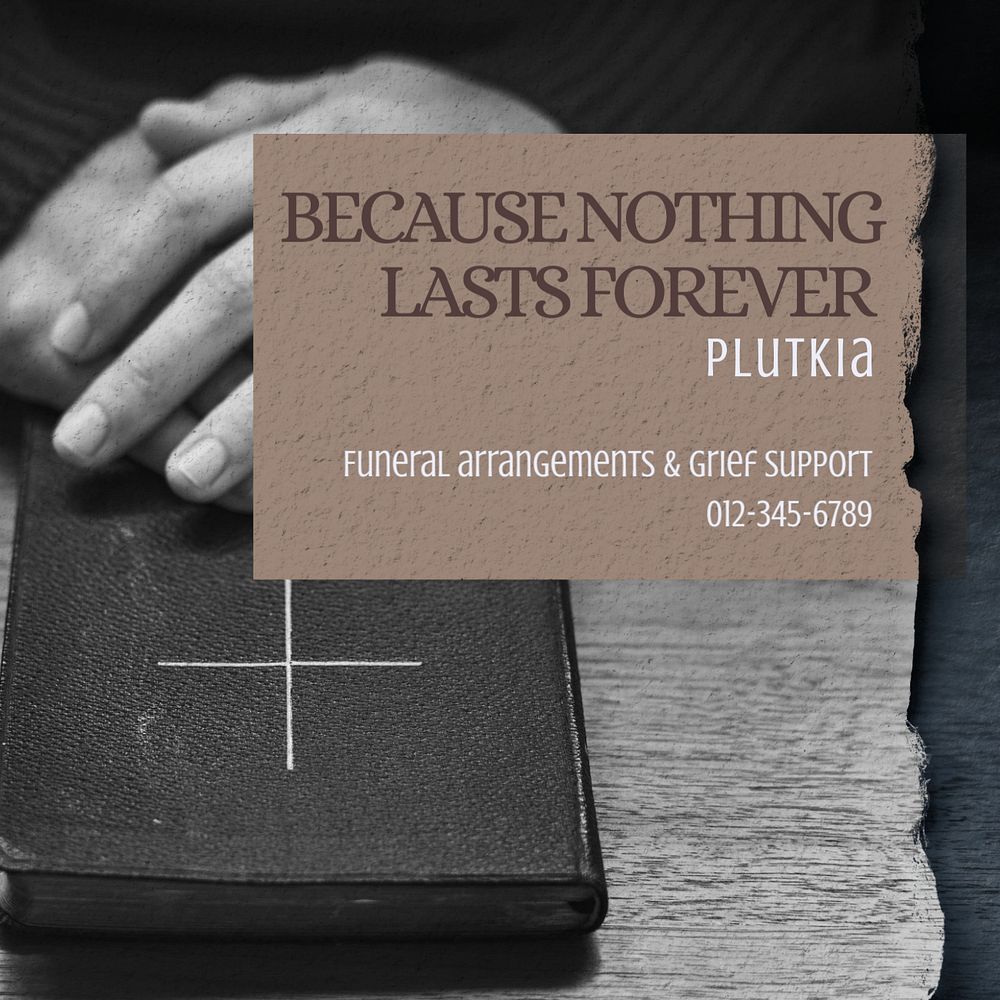 Nothing lasts forever Instagram post template, editable text