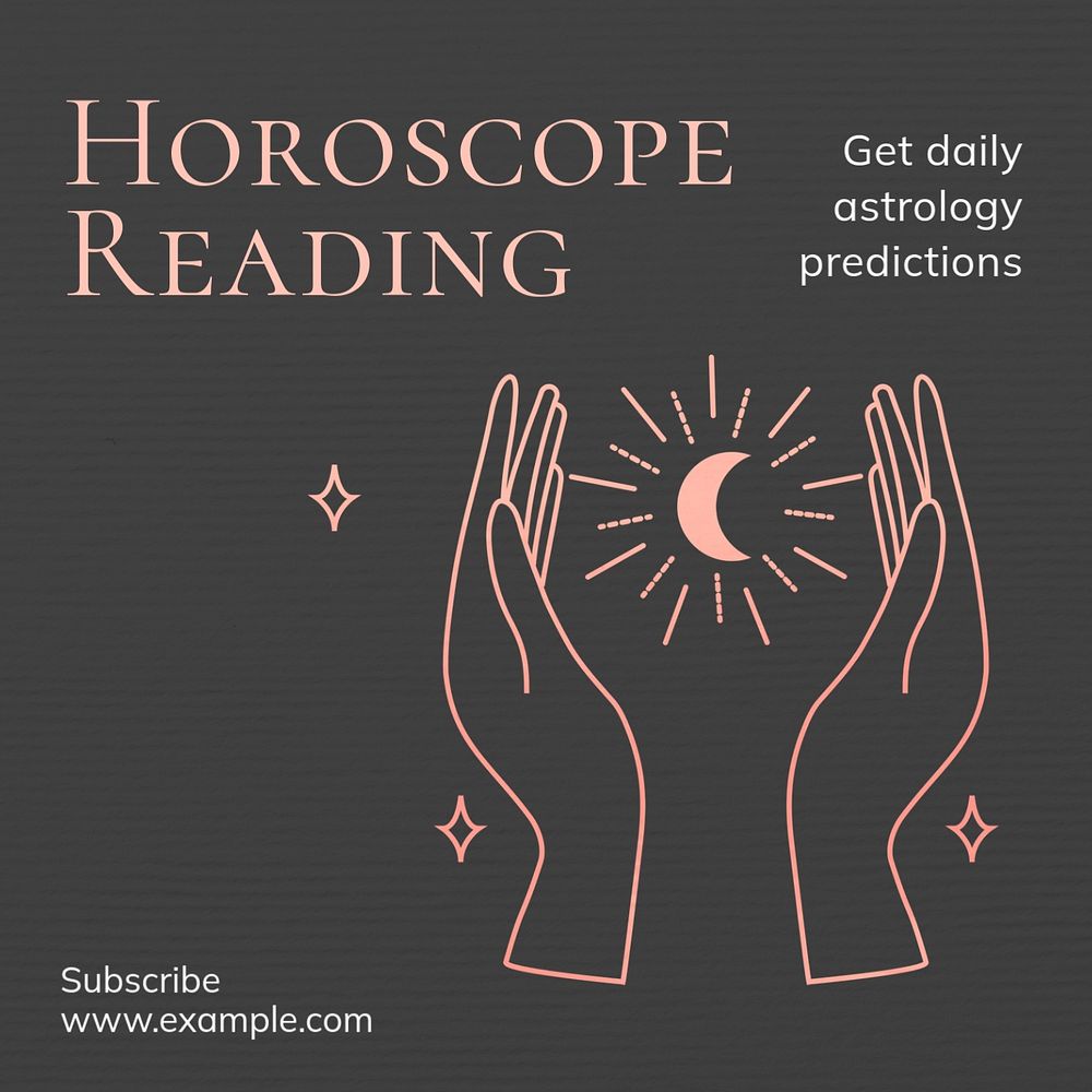 Horoscope Instagram post template, editable text