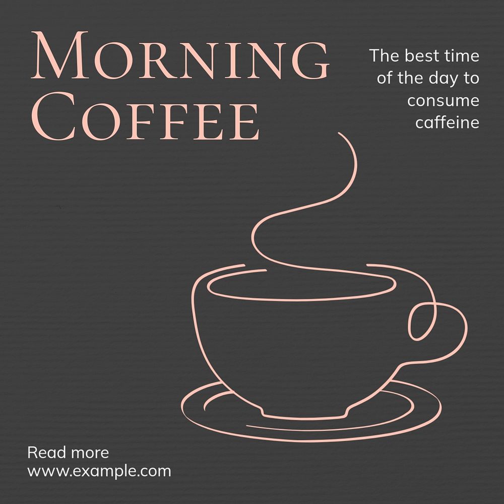 Morning coffee Instagram post template, editable text