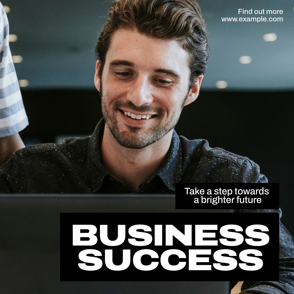 Business success Instagram post template, editable text