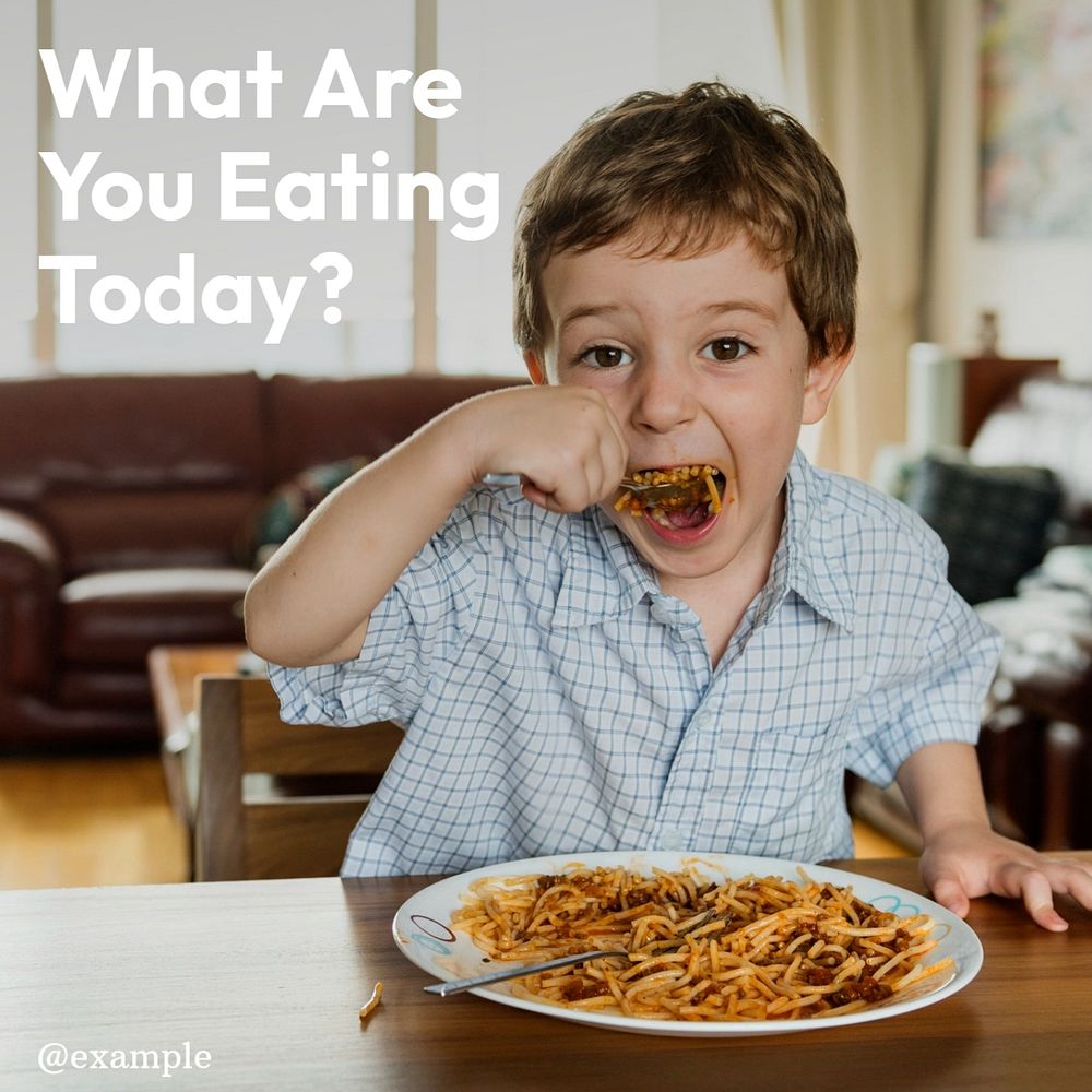 Eating  Instagram post template, editable text