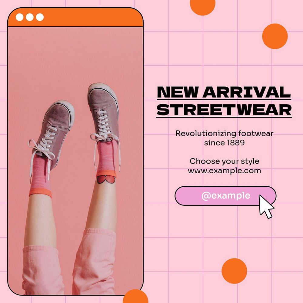 Streetwear store Instagram post template, editable text