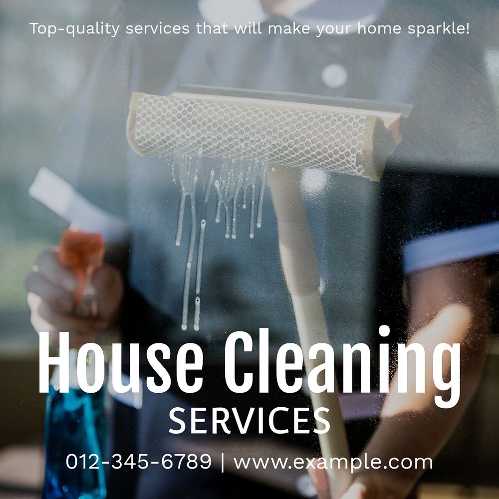 House cleaning services Instagram post template, editable text