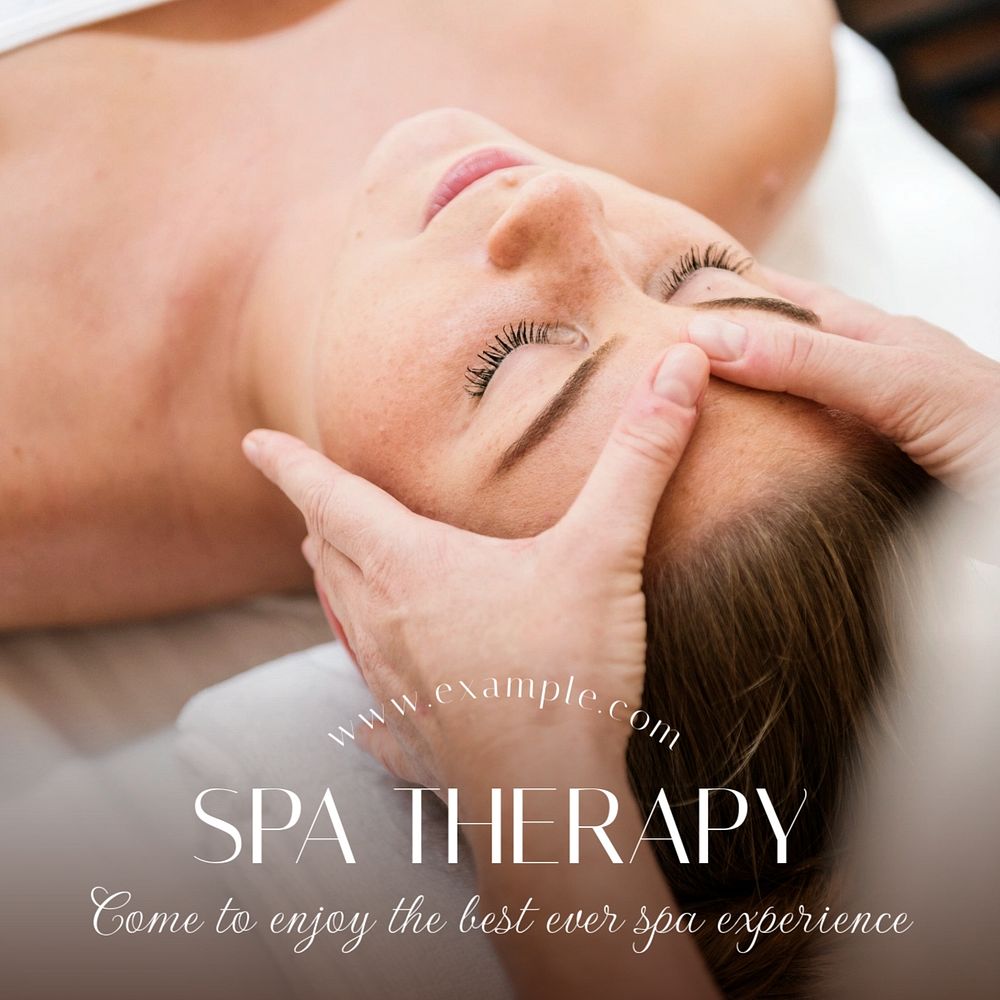 Spa therapy Instagram post template, editable text