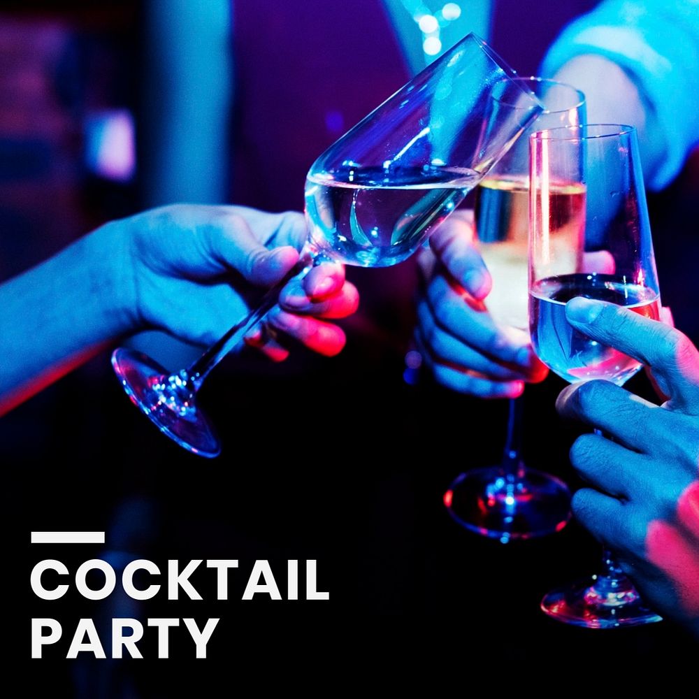 Cocktail party Instagram post template, editable text