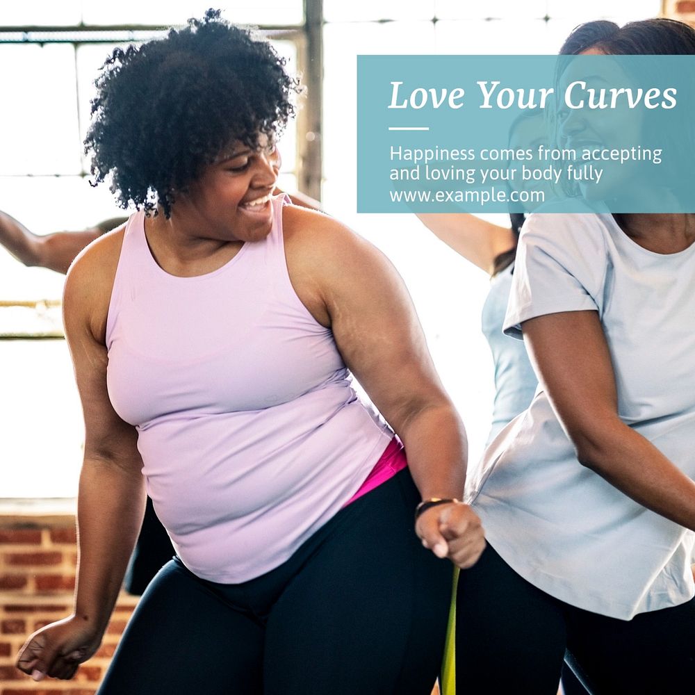 Love your curves Instagram post template, editable text