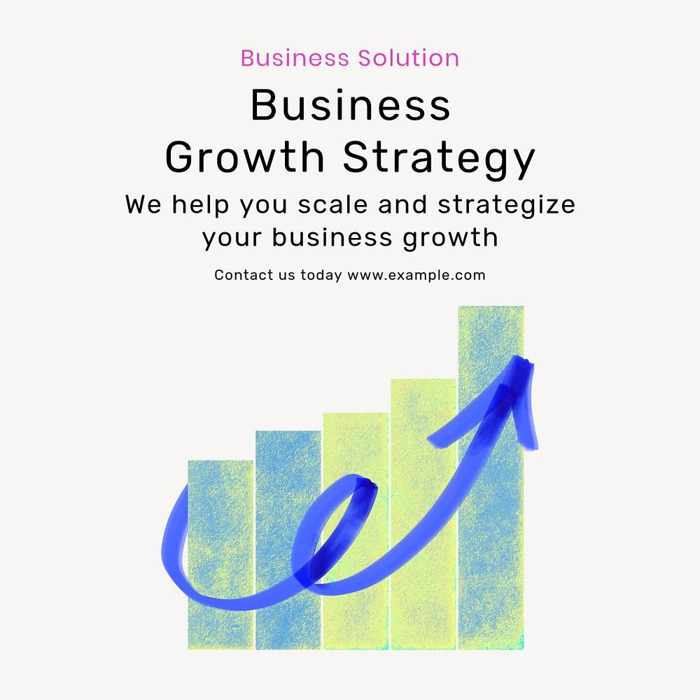 Business growth Instagram post template, editable text