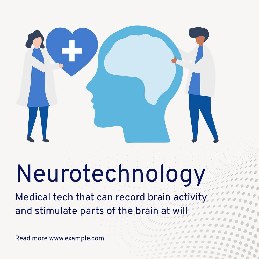 Neurotechnology Instagram post template, editable text