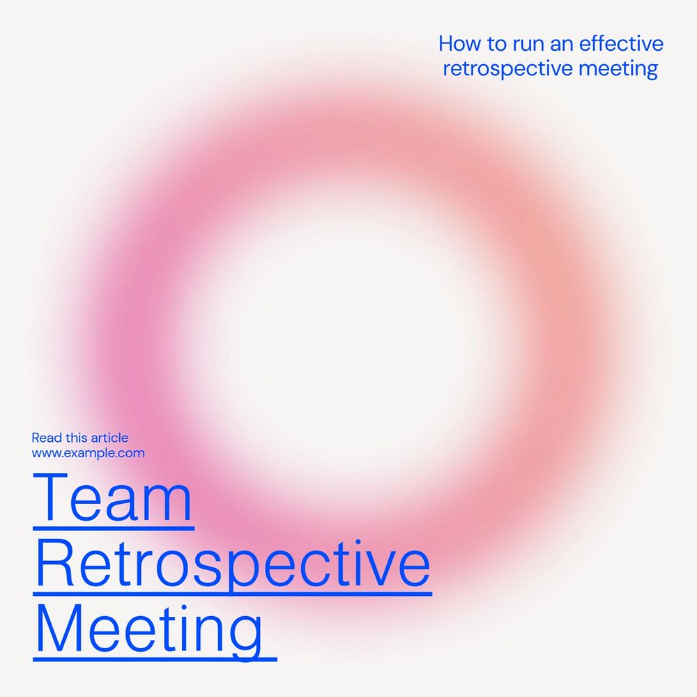 Team retrospective meeting Instagram post template, editable text