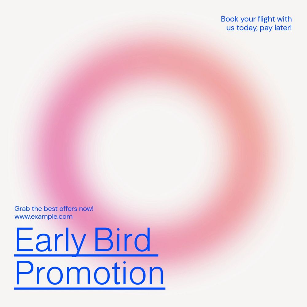 Flight promotion Instagram post template, editable text