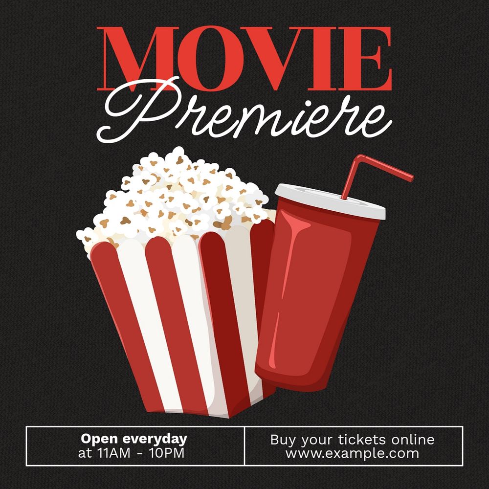 Movie premiere Instagram post template, editable design