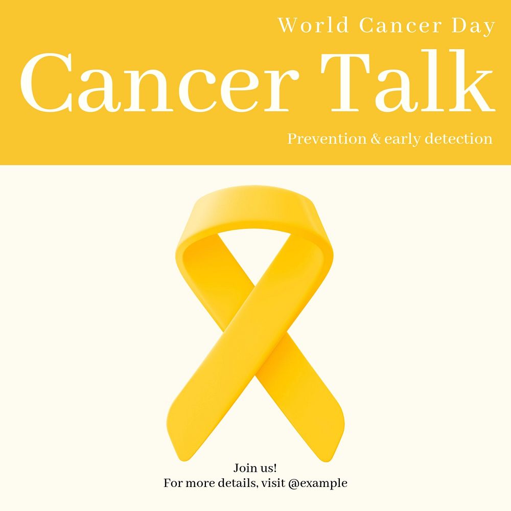 Cancer talk Instagram post template, editable text