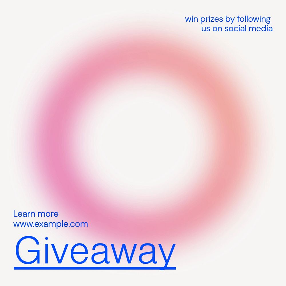 Social media giveaway Instagram post template, editable text