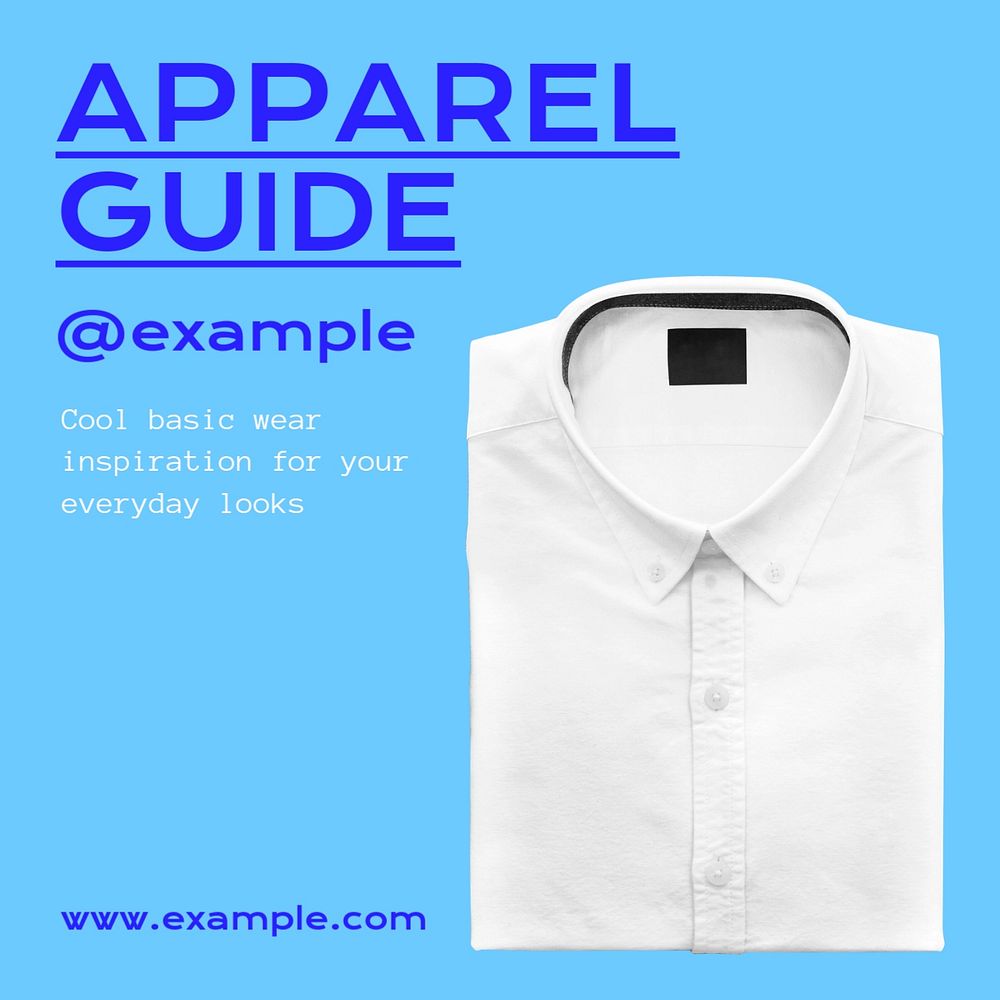 Apparel guide Instagram post template, editable text