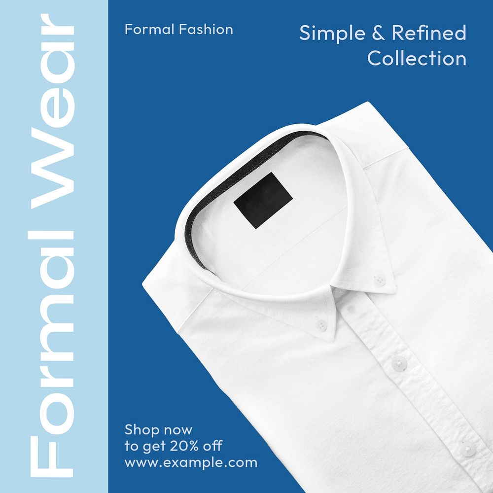 Formal wear Instagram post template, editable text