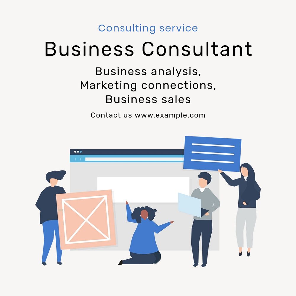 Business consultant Instagram post template, editable text