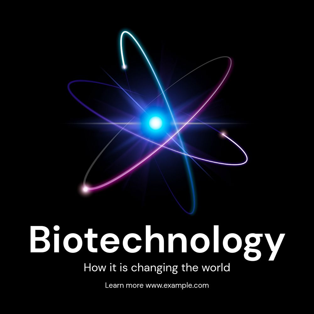 Biotechnology Instagram post template, editable text