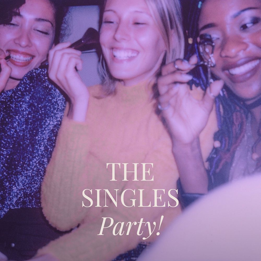 Singles party valentines Instagram post template, editable text