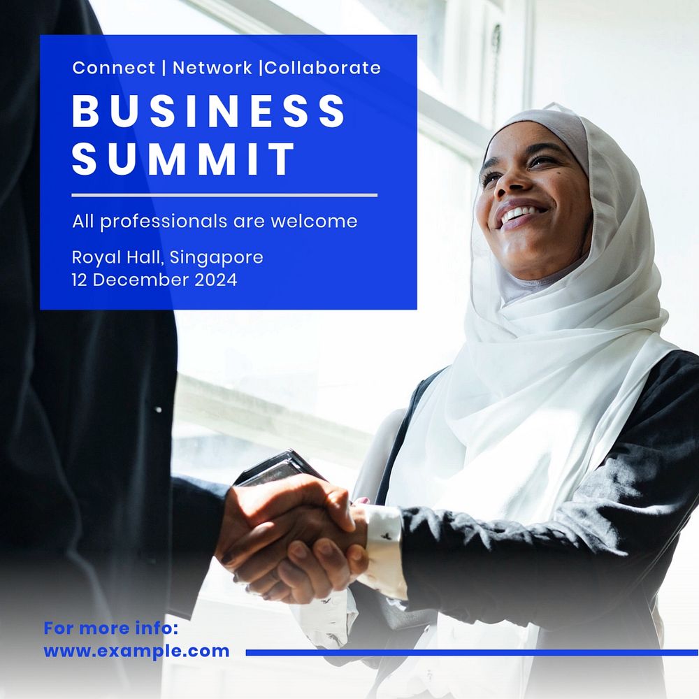 Business summit Instagram post template, editable text