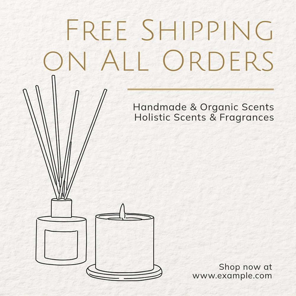 Free shipping on all orders Instagram post template, editable text