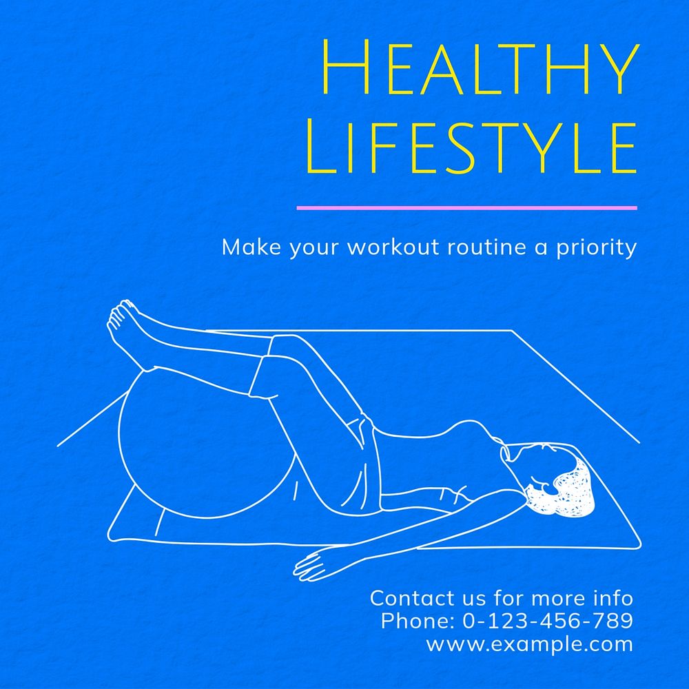 Healthy lifestyle Instagram post template, editable text