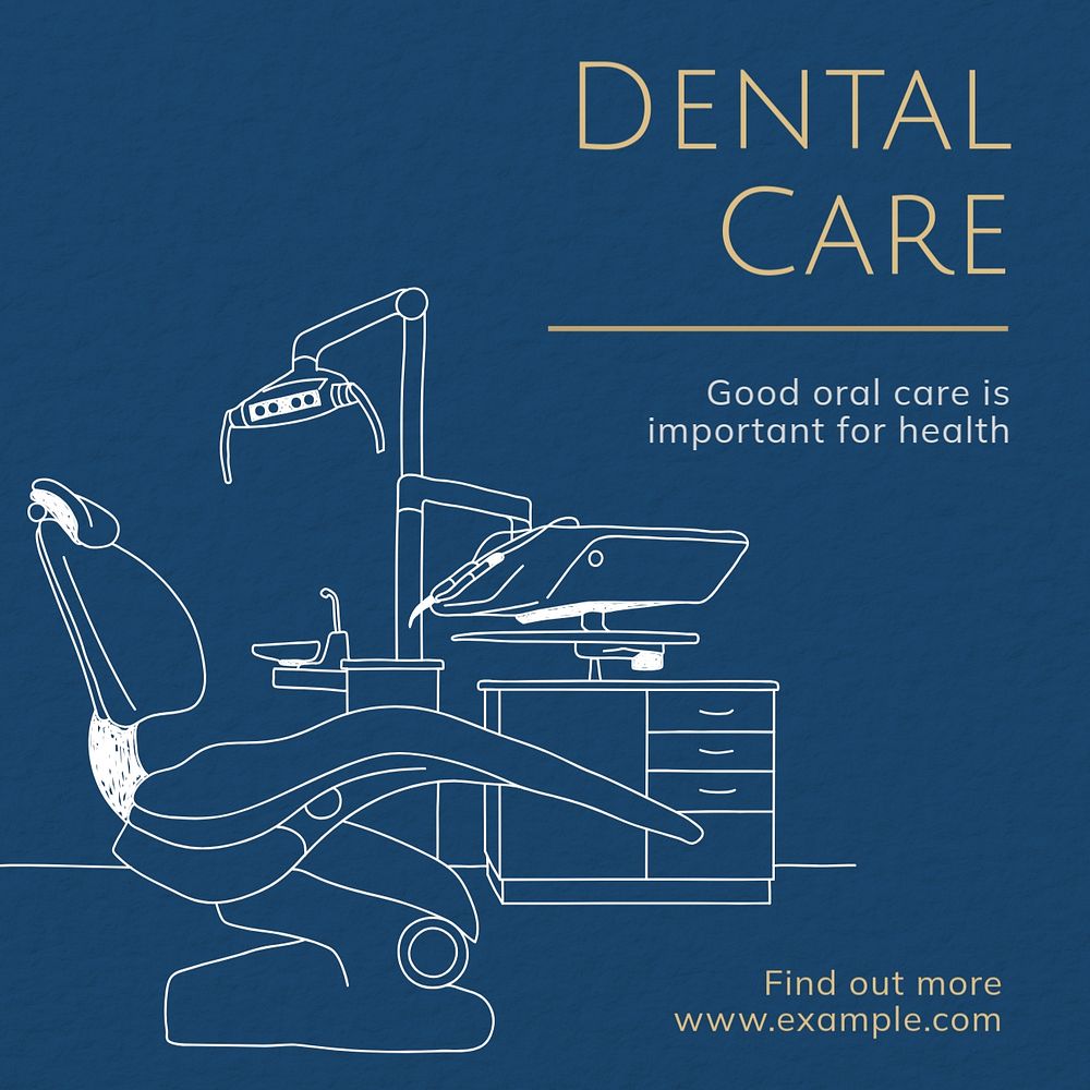 Dental care Instagram post template, editable text