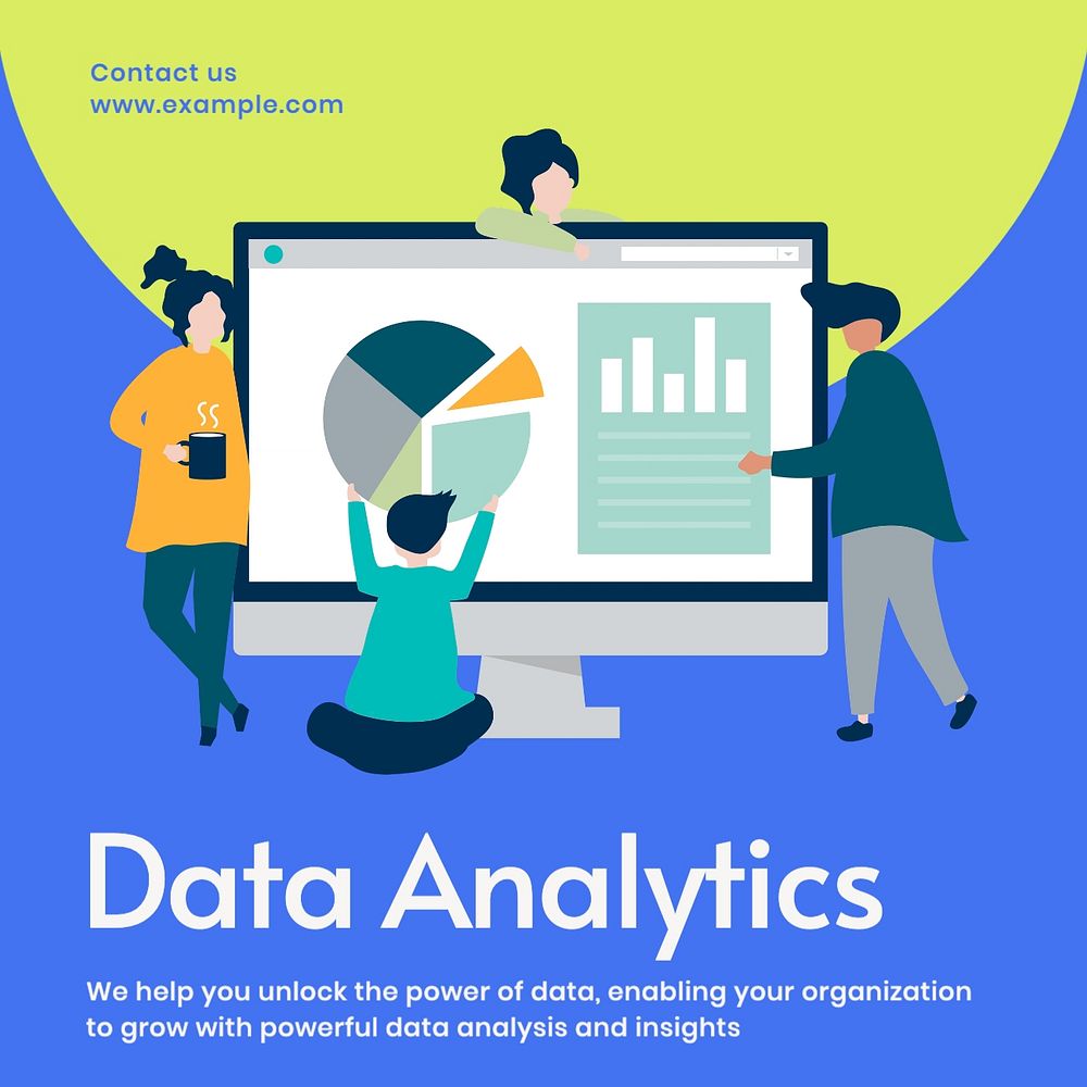 Data analytics Instagram post template