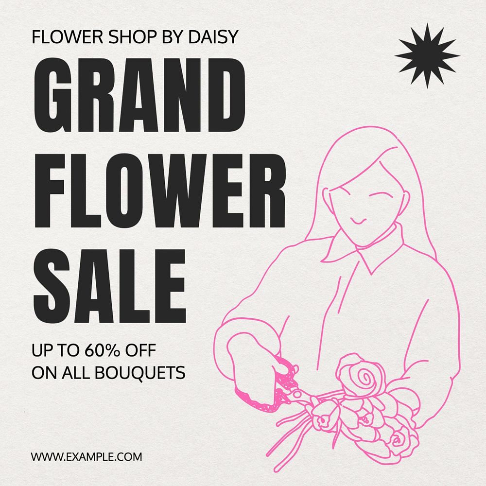 Florist sale Instagram post template