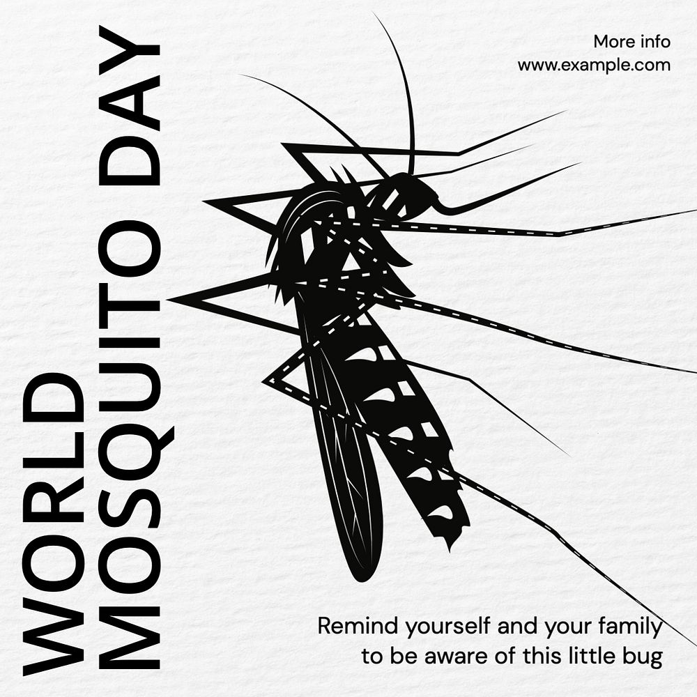 World mosquito day Facebook post template, editable design