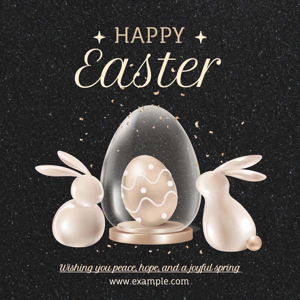 Happy easter Facebook post template, editable design