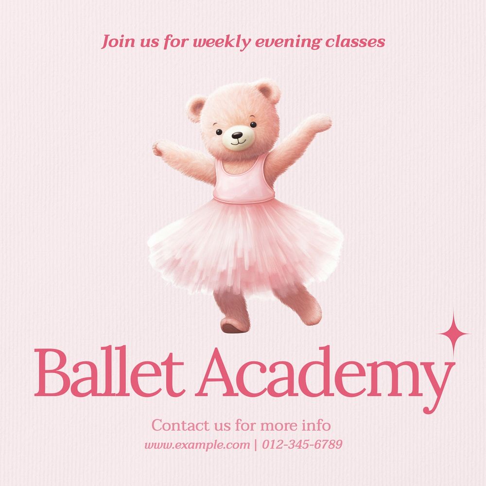 Ballet academy Instagram post template