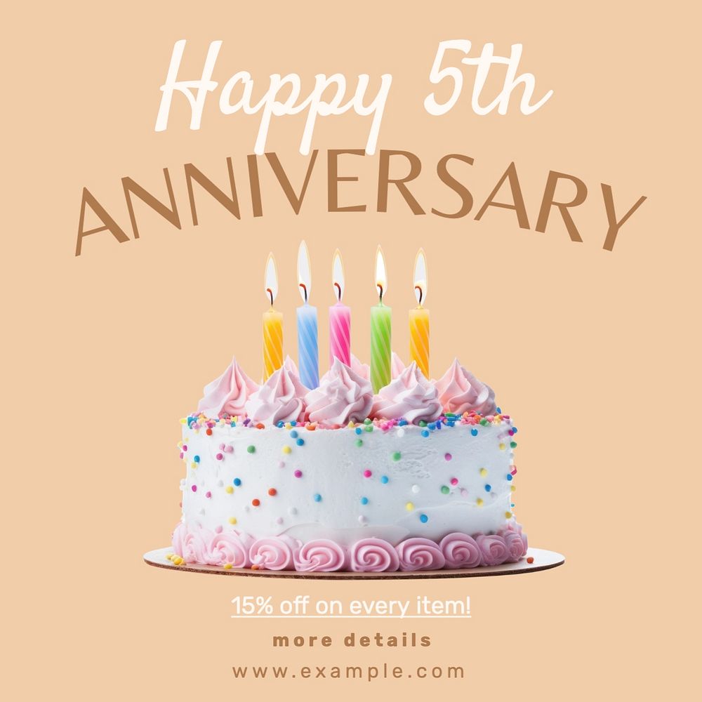 Anniversary sale Instagram post template