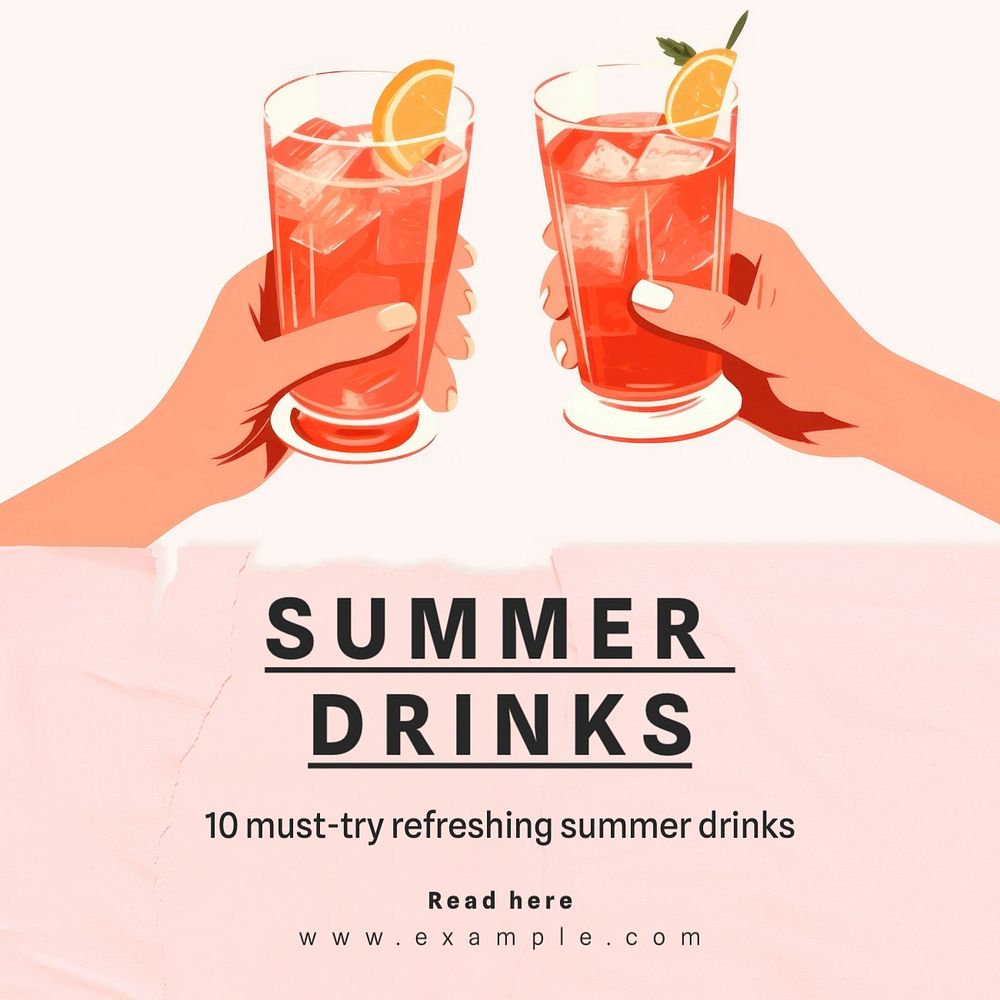 Summer drinks Instagram post template