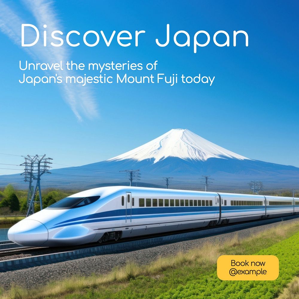 Discover Japan Instagram post template, editable text