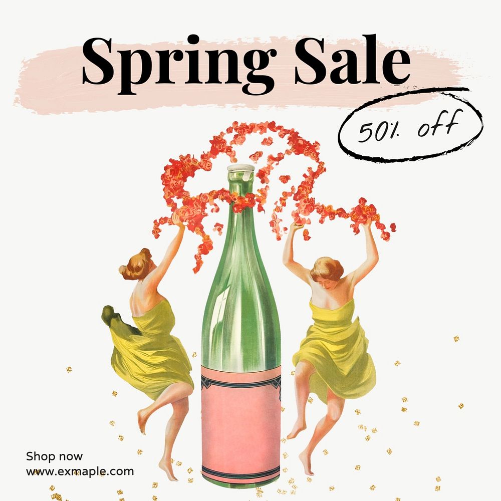 Spring sale Instagram post template