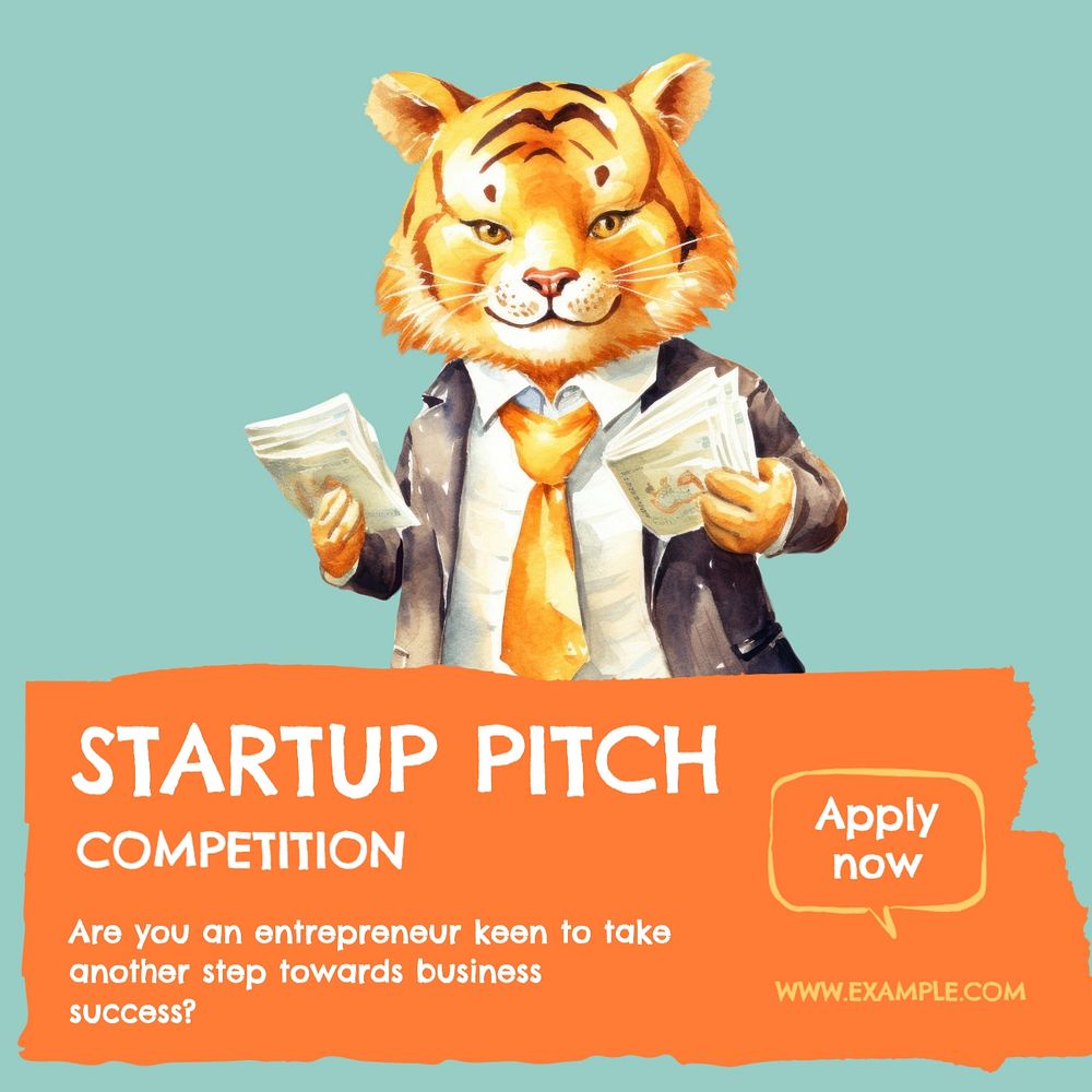 Startup competition Instagram post template, editable text