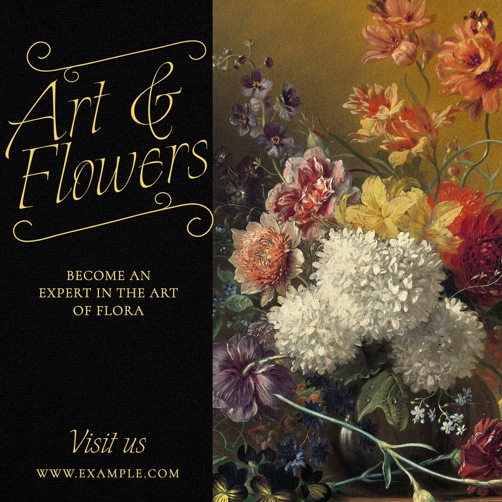 Art & flower Instagram post template