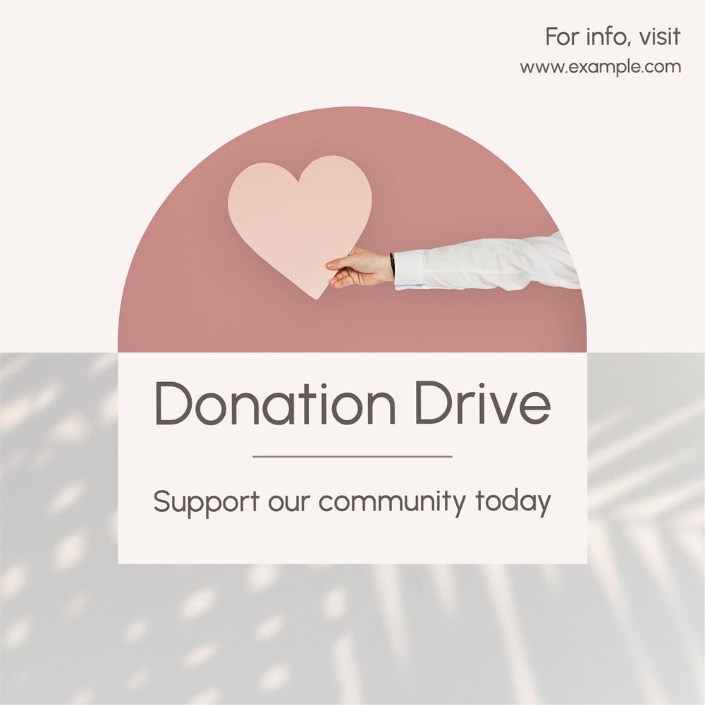 Donation drive Instagram post template