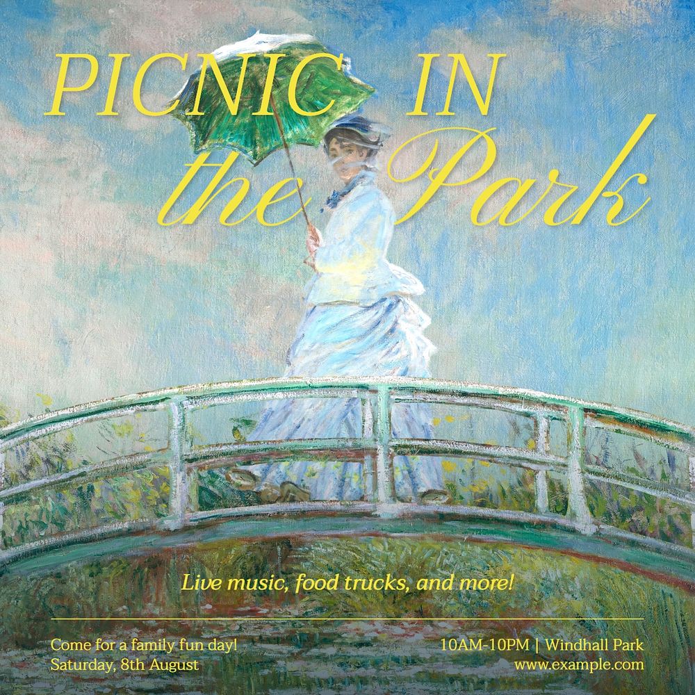 Picnic in the park Instagram post template