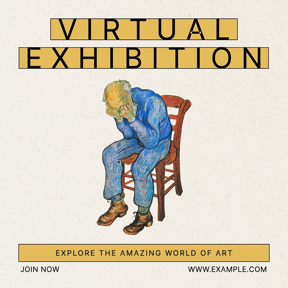 Virtual exhibition Instagram post template