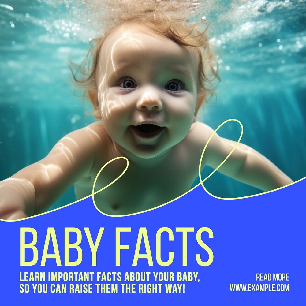 Baby facts Instagram post template, editable text