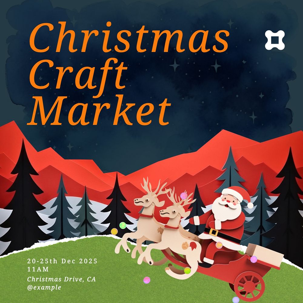 Christmas craft market Instagram post template