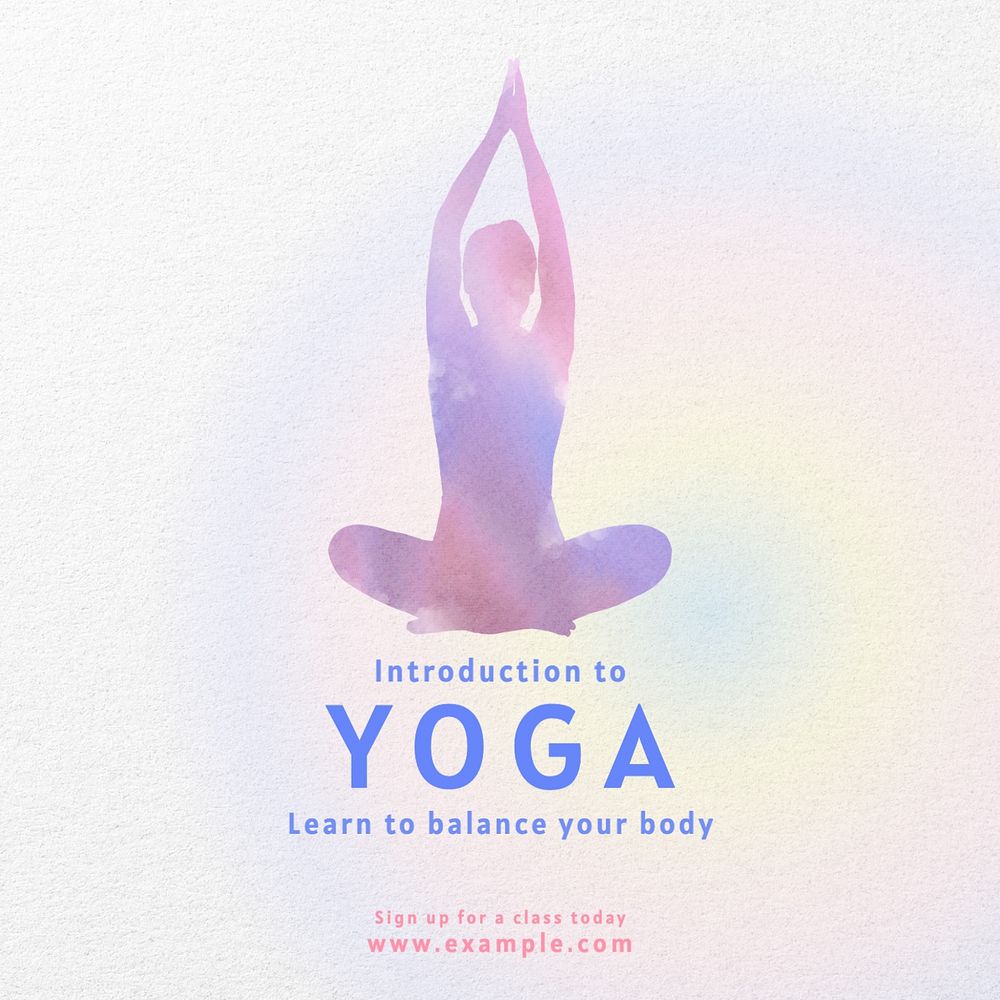 Yoga class Facebook post template, editable design