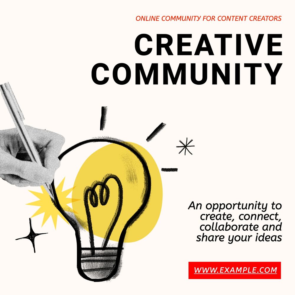 Creative community Facebook post template, editable design