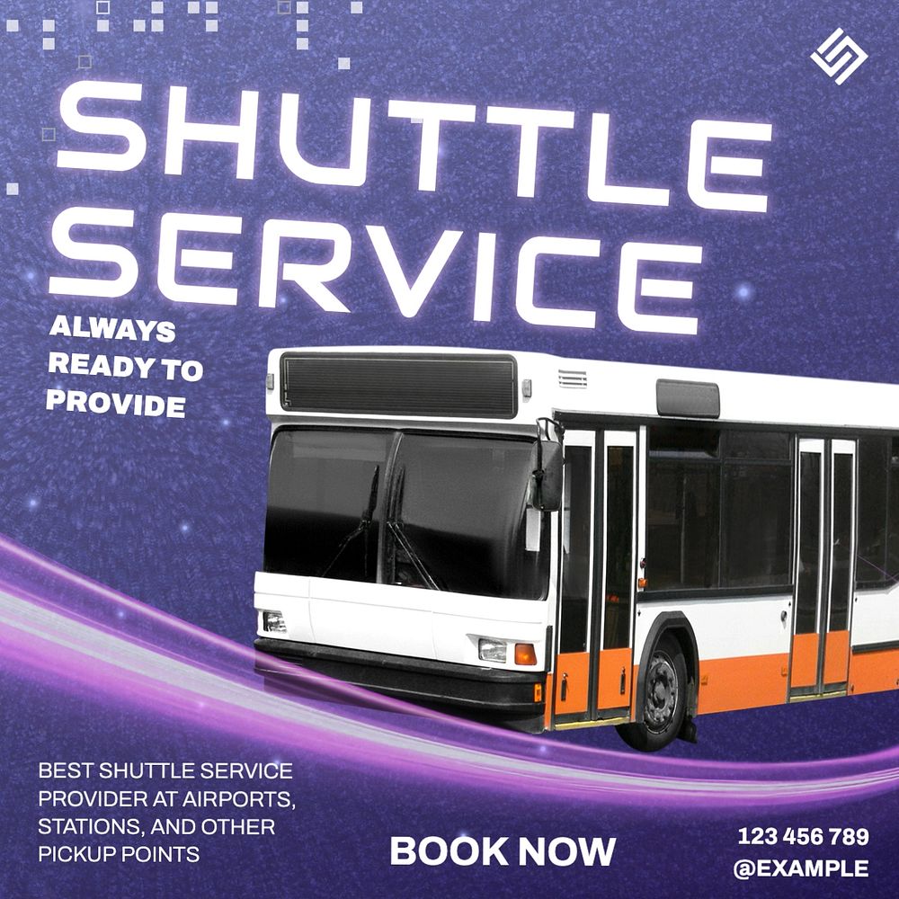 Shuttle service Facebook post template, editable design