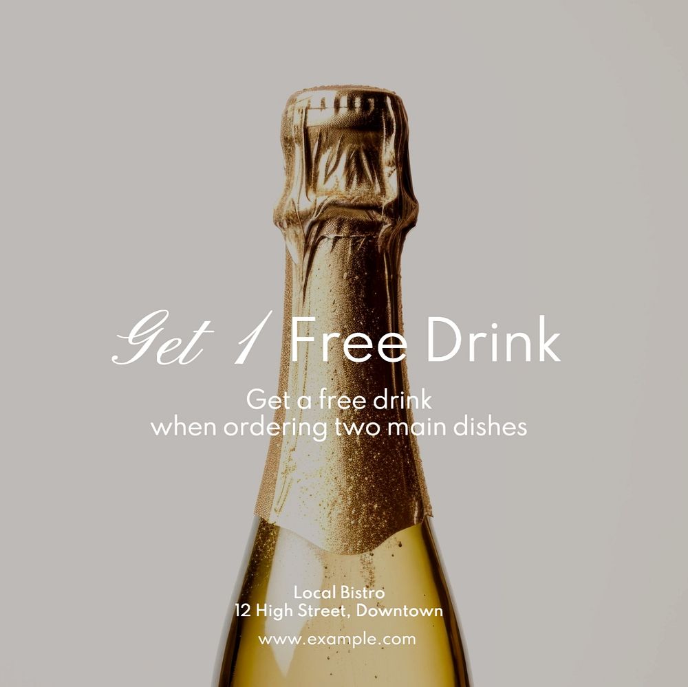 Free drink Instagram post template