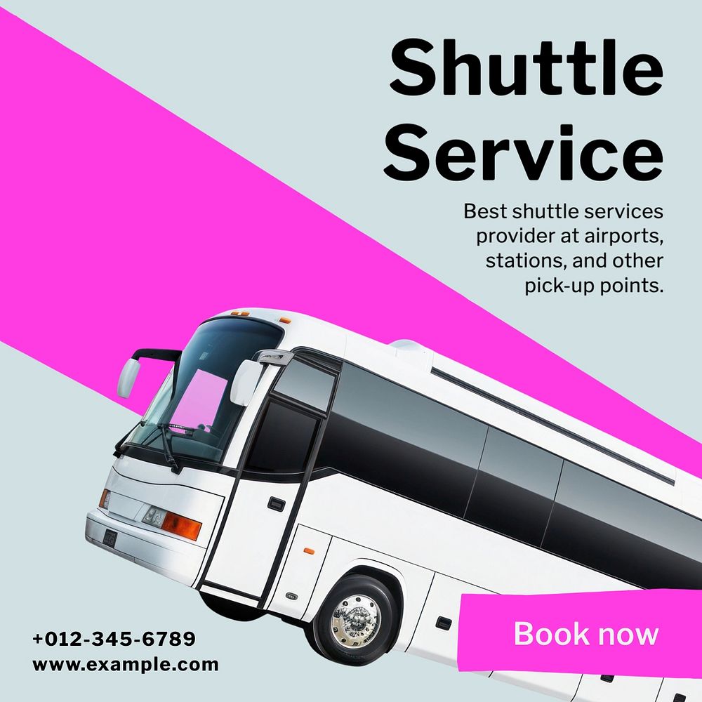 Shuttle service Facebook post template, editable design