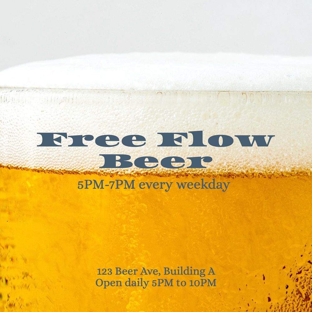 Free flow beer Instagram post template